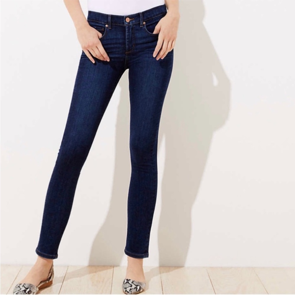 LOFT dark crop jeans - Picture 1 of 7